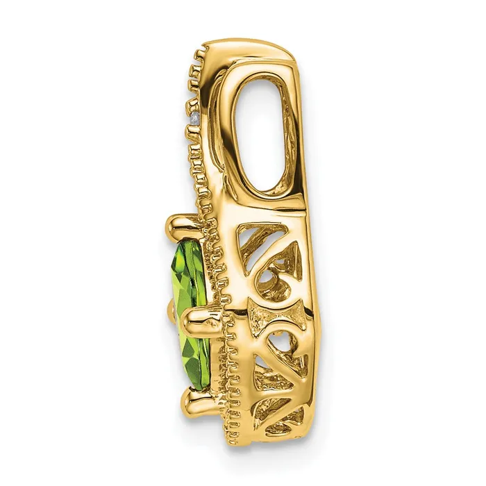 14k Yellow Gold Peridot and Real Diamond Pendant Goldia Necklaces