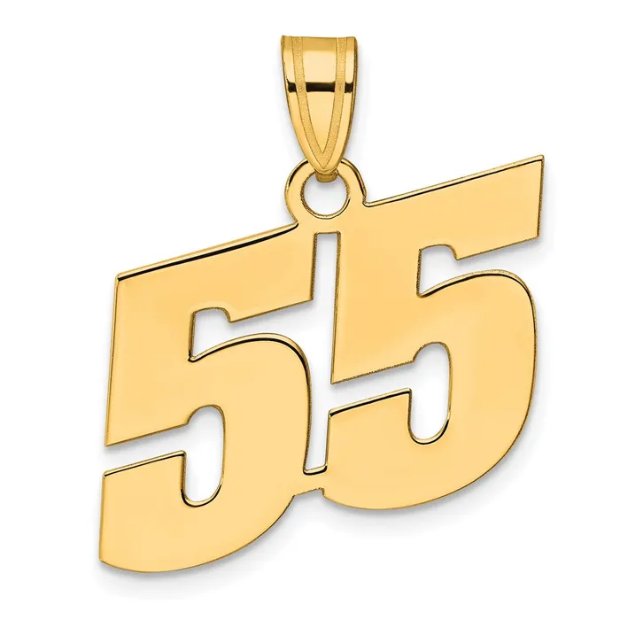 14k Yellow Gold Polished Block Number 55 Pendant Goldia PreStyled Sets