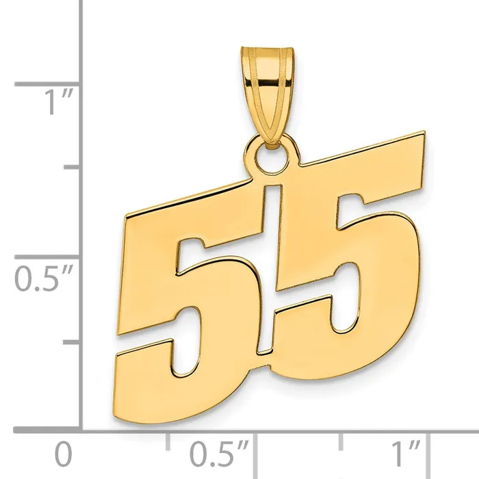 14k Yellow Gold Polished Block Number 55 Pendant Goldia PreStyled Sets