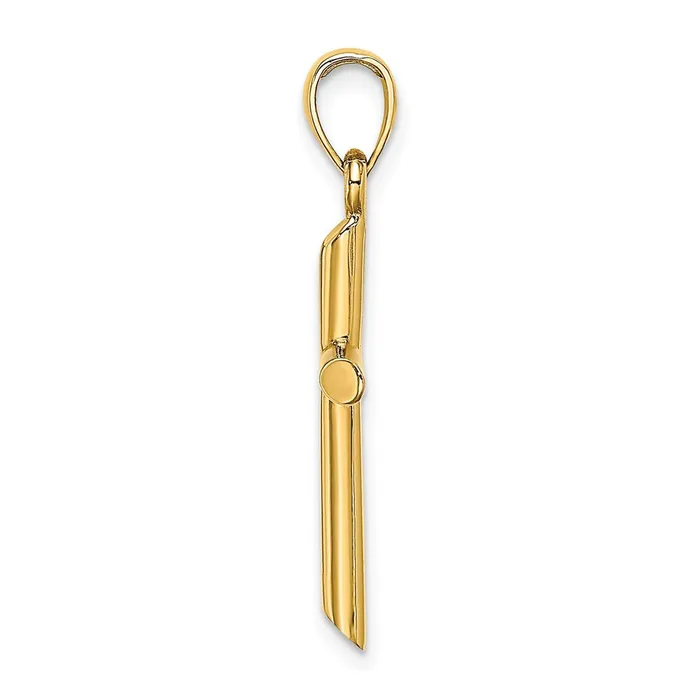 14k Yellow Gold Polished Cylinder Cross Charm Goldia Charm Necklaces