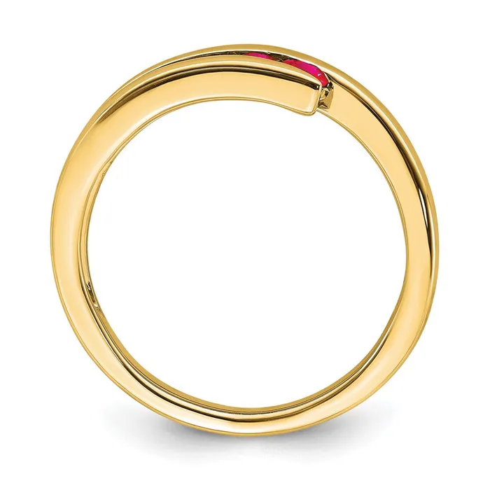 14K Yellow Gold Ruby 4stone Ring Goldia Rings