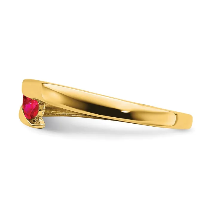 14K Yellow Gold Ruby 4stone Ring Goldia Rings
