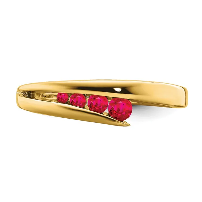 14K Yellow Gold Ruby 4stone Ring Goldia Rings