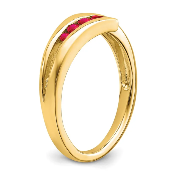 14K Yellow Gold Ruby 4stone Ring Goldia Rings