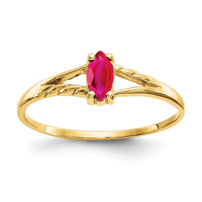 14K Yellow Gold Ruby Birthstone Ring Goldia Rings
