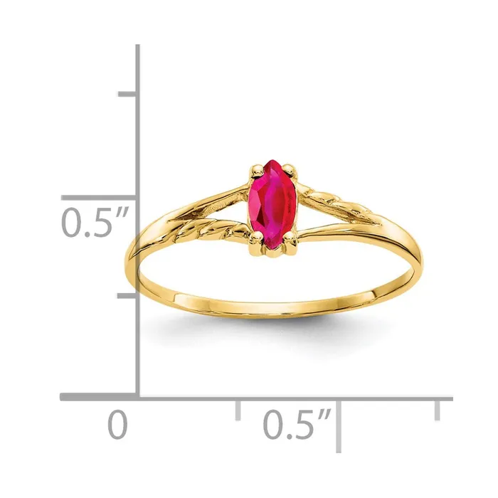 14K Yellow Gold Ruby Birthstone Ring Goldia Rings