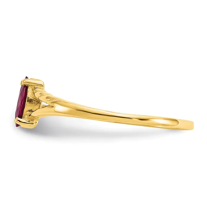 14K Yellow Gold Ruby Birthstone Ring Goldia Rings