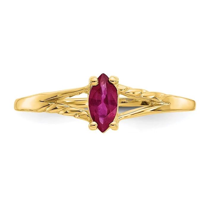 14K Yellow Gold Ruby Birthstone Ring Goldia Rings