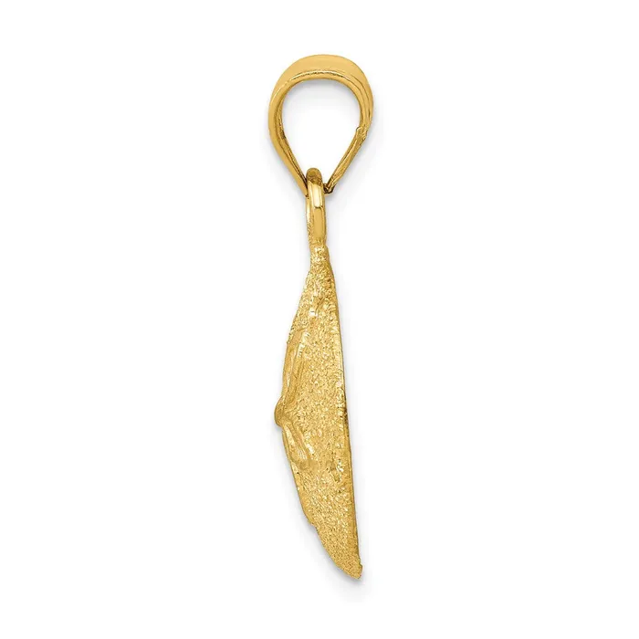14k Yellow Gold Solid Polished LaserCut Sand Dollar Pendant Goldia Necklaces