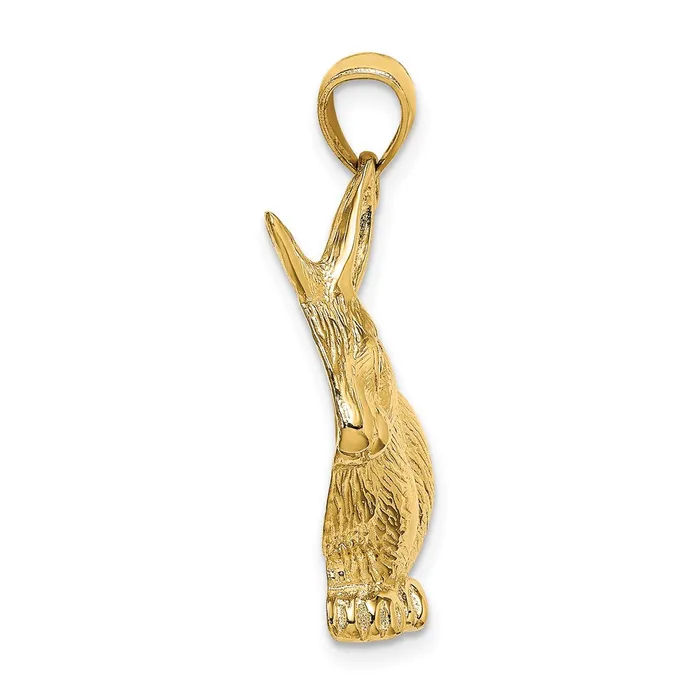 14k Yellow Gold Textured Sitting Rabbit Charm Goldia Charm Necklaces