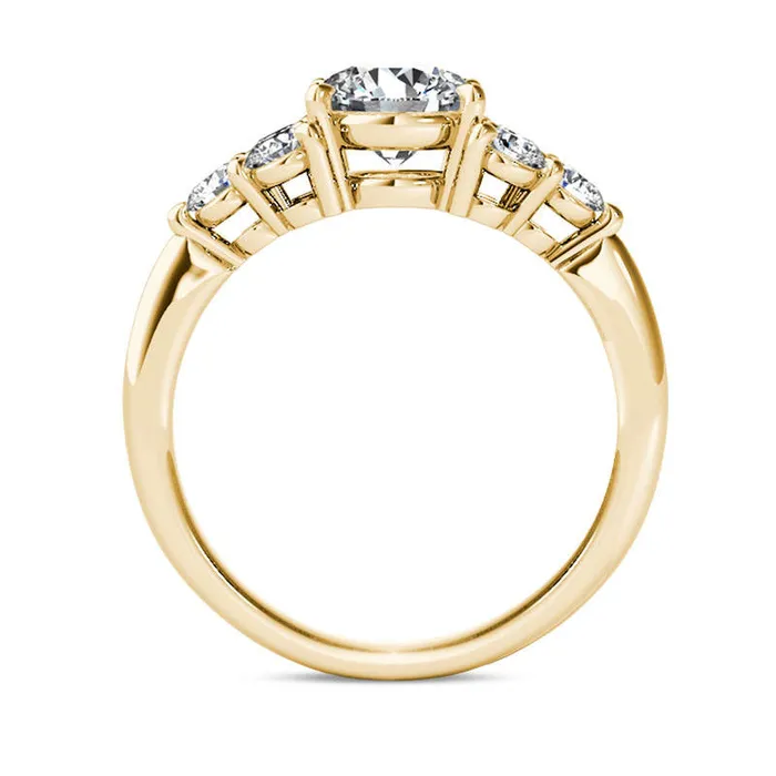 20 CT TW Natural Diamond TriSides Engagement Ring in Solid 14K Gold Goldia Rings 20 CT TW Natural Diamond TriSides Engagement Ring in Solid 14K Gold Goldia Rings
