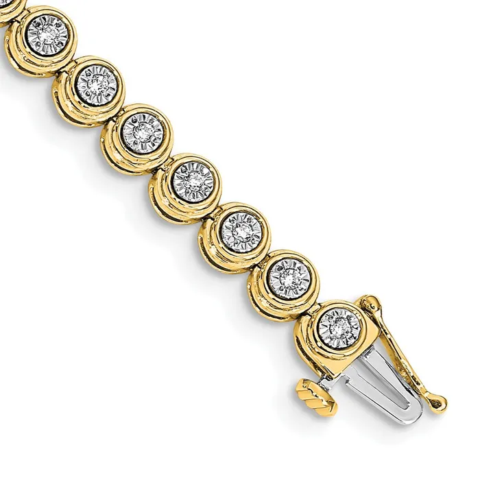 Bracelets 14k Yellow Gold Natural Diamond Circle Link Bracelet goldiaca Bracelets 14k Yellow Gold Natural Diamond Circle Link Bracelet goldiaca
