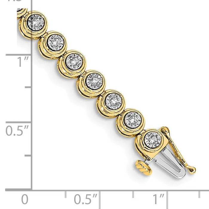 Bracelets 14k Yellow Gold Natural Diamond Circle Link Bracelet goldiaca
