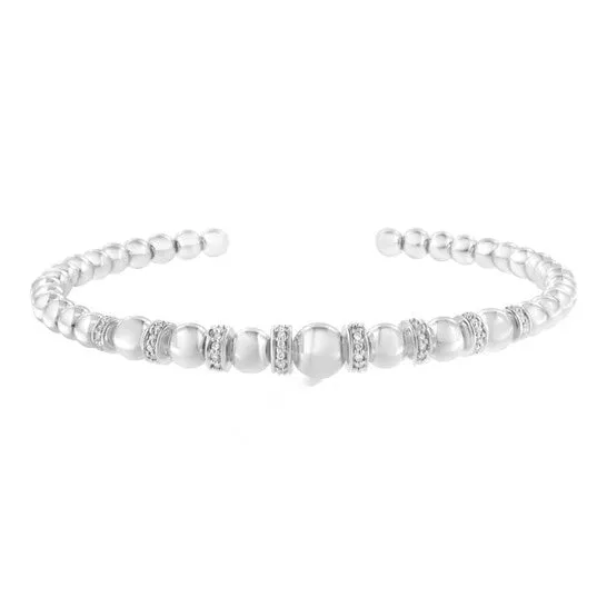 Bracelets JMS always Original Haus of Brilliance Sterling Silver 14 cttw Diamond Ball Bead Cuff Bangle Bracelet IJ I2I3 Bracelets JMS always Original Haus of Brilliance Sterling Silver 14 cttw Diamond Ball Bead Cuff Bangle Bracelet IJ I2I3