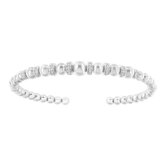 Bracelets JMS always Original Haus of Brilliance Sterling Silver 14 cttw Diamond Ball Bead Cuff Bangle Bracelet IJ I2I3 Bracelets JMS always Original Haus of Brilliance Sterling Silver 14 cttw Diamond Ball Bead Cuff Bangle Bracelet IJ I2I3