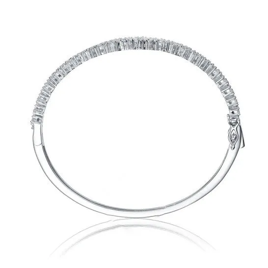 Bracelets JMS always Original Megan Walford Sterling Silver with Rhodium Plated Clear Round Cubic Zirconia Cluster Style Bangle Bracelet Bracelets JMS always Original Megan Walford Sterling Silver with Rhodium Plated Clear Round Cubic Zirconia Cluster Style Bangle Bracelet