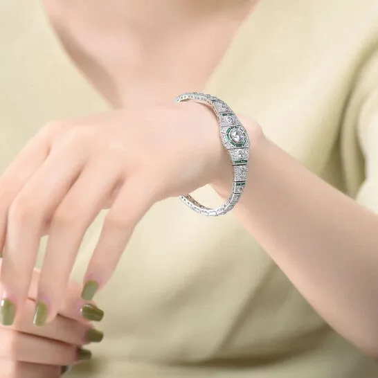 Bracelets JMS always Original Megan Walford Sterling Silver with Rhodium Plated Clear Round Cubic Zirconia Cluster Style Bangle Bracelet Bracelets JMS always Original Megan Walford Sterling Silver with Rhodium Plated Clear Round Cubic Zirconia Cluster Style Bangle Bracelet