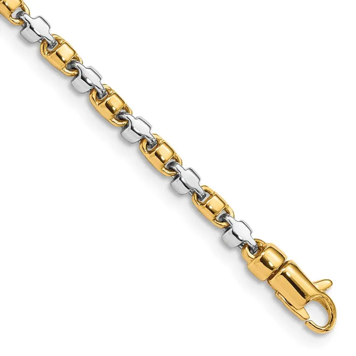 Bracelets MDS Solid 14K Twotone Gold 7 inch 26mm Hand Polished Fancy Link with Lobster Clasp Bracelet Bracelets MDS Solid 14K Twotone Gold 7 inch 26mm Hand Polished Fancy Link with Lobster Clasp Bracelet