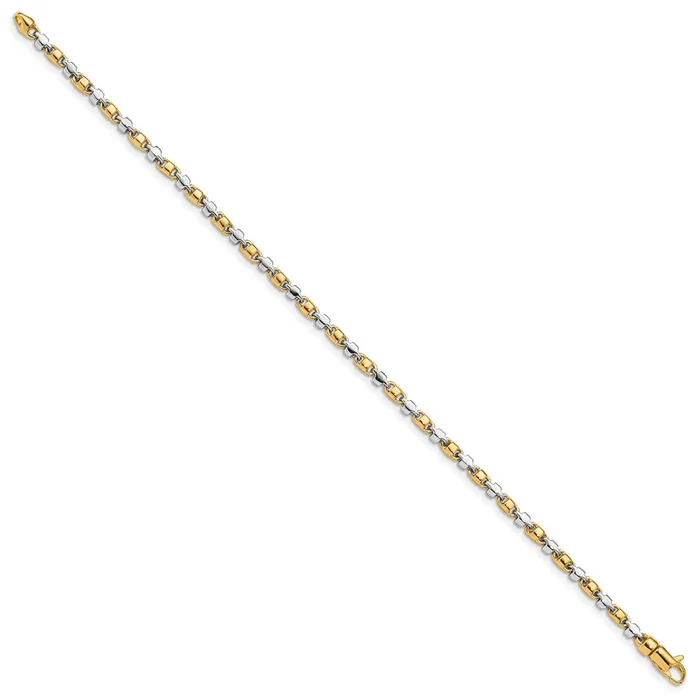 Bracelets MDS Solid 14K Twotone Gold 7 inch 26mm Hand Polished Fancy Link with Lobster Clasp Bracelet Bracelets MDS Solid 14K Twotone Gold 7 inch 26mm Hand Polished Fancy Link with Lobster Clasp Bracelet