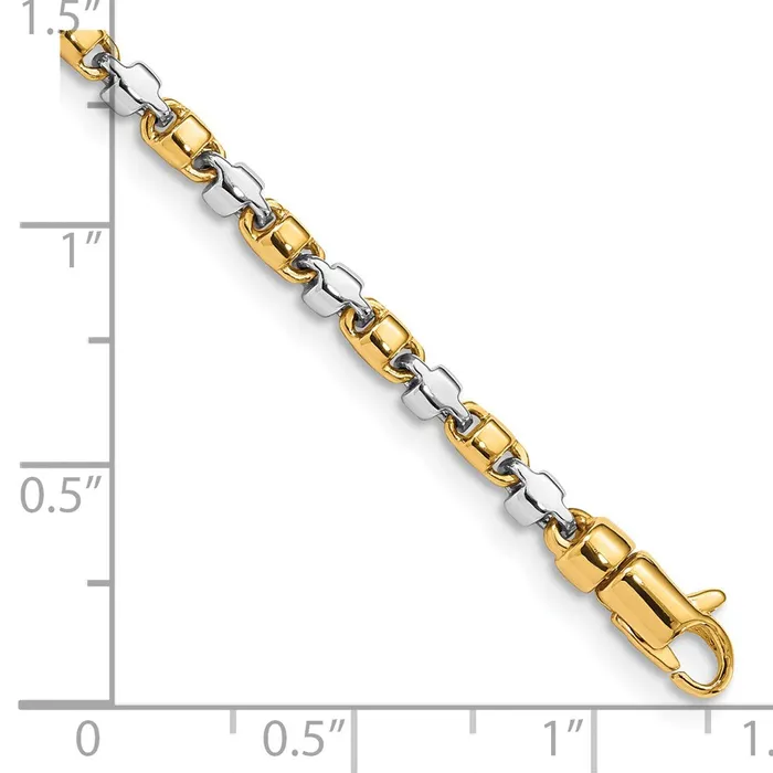 Bracelets MDS Solid 14K Twotone Gold 7 inch 26mm Hand Polished Fancy Link with Lobster Clasp Bracelet Bracelets MDS Solid 14K Twotone Gold 7 inch 26mm Hand Polished Fancy Link with Lobster Clasp Bracelet