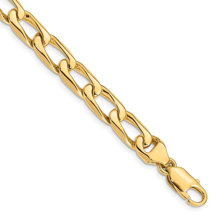 Bracelets Solid 14K Yellow Gold 8 inch 85mm Hand Polished Fancy Open Link with Lobster Clasp Bracelet MDS Bracelets Solid 14K Yellow Gold 8 inch 85mm Hand Polished Fancy Open Link with Lobster Clasp Bracelet MDS