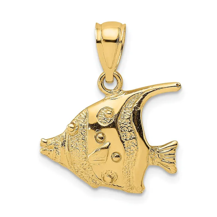 Charm Necklaces 14k Yellow Gold 2D Polished Fish Charm Goldia