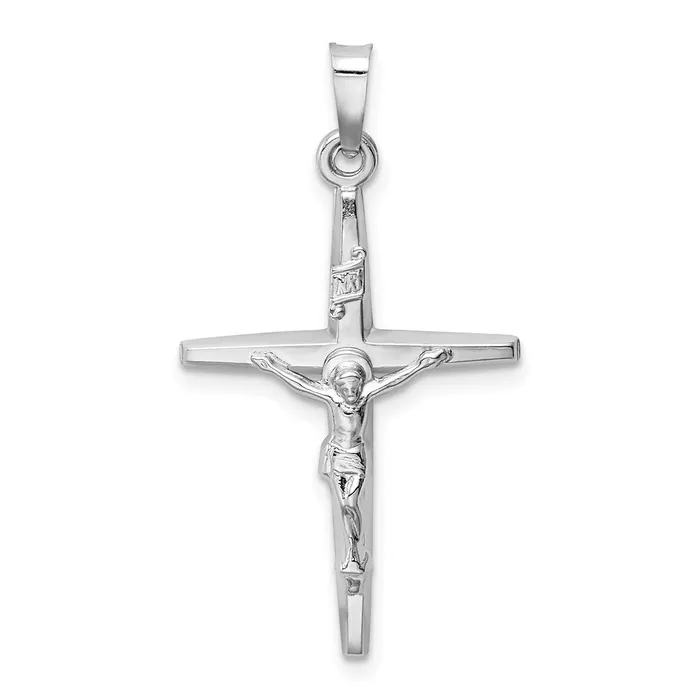 Charm Necklaces Goldia 14k White Gold INRI Crucifix Charm
