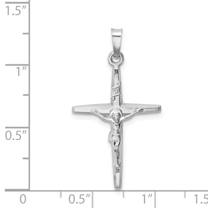 Charm Necklaces Goldia 14k White Gold INRI Crucifix Charm