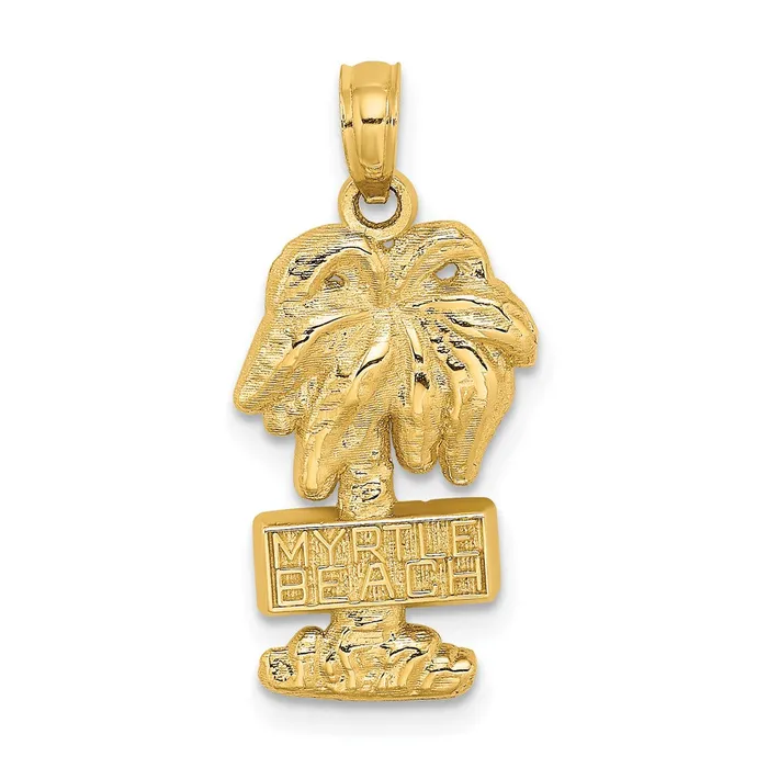 Charm Necklaces Goldia 14k Yellow Gold MYRTLE BEACH Palm Tree Charm