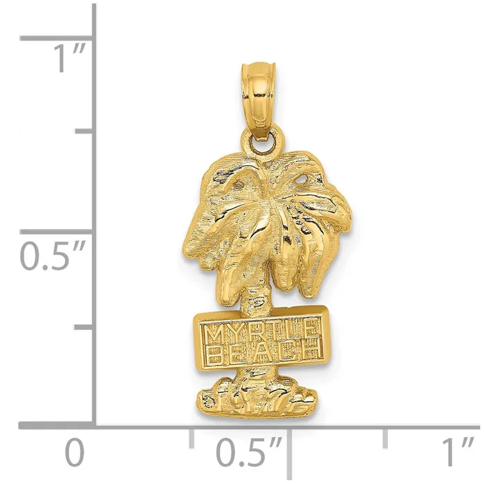 Charm Necklaces Goldia 14k Yellow Gold MYRTLE BEACH Palm Tree Charm