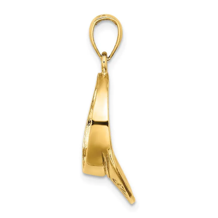 Charm Necklaces Goldia 14k Yellow Gold Solid Polished 3D Tennis Visor Charm