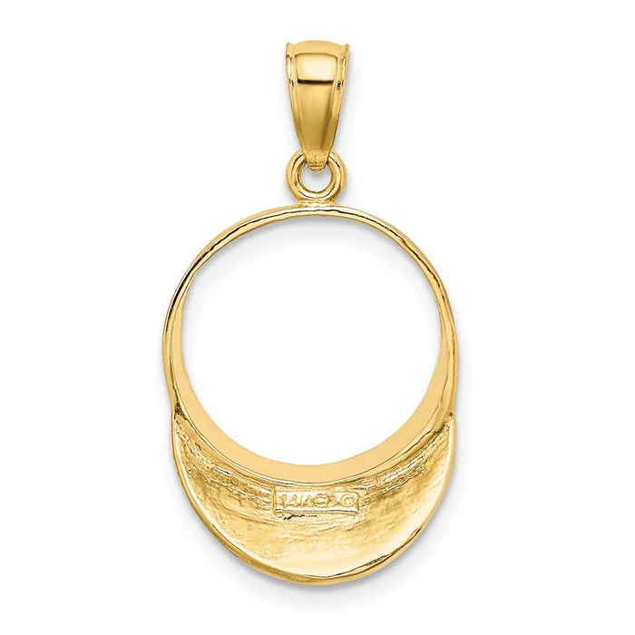 Charm Necklaces Goldia 14k Yellow Gold Solid Polished 3D Tennis Visor Charm