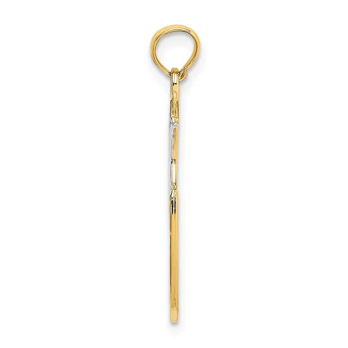 Charm Necklaces Goldia 14k Yellow Rhodium Gold w Rhodium WISH DREAM BELIEVE Moon and Stars Charm
