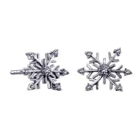 Earrings Goldia 01 CT TW Diamond Snowflake Stud Earrings in Sterling Silver