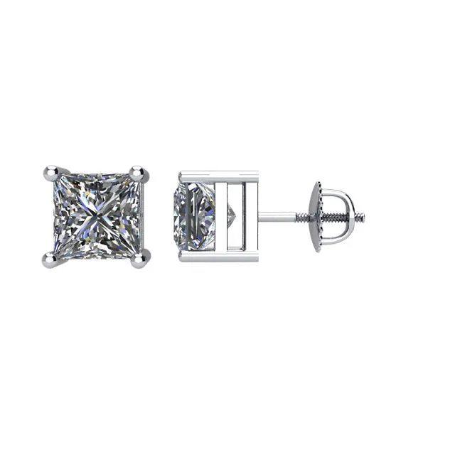 Earrings Goldia 150 CTW PrincessCut Diamond Stud Earrings in 14k White Gold Earrings Goldia 150 CTW PrincessCut Diamond Stud Earrings in 14k White Gold