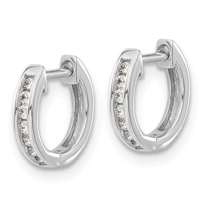Earrings Goldia 14k White Gold 18 Ct Lab Grown Diamond VSSI G Hinged Hoop Earrings