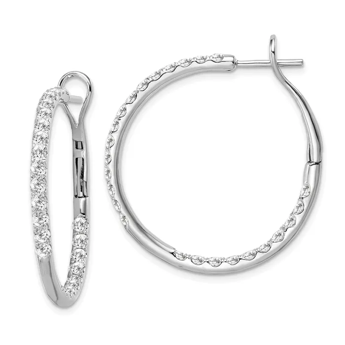 Earrings Goldia 14K White Gold Lab Grown Diamond VSSI FGH In Out Hoop Earrings Earrings Goldia 14K White Gold Lab Grown Diamond VSSI FGH In Out Hoop Earrings