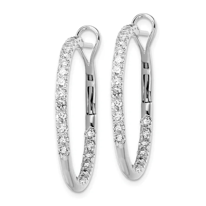 Earrings Goldia 14K White Gold Lab Grown Diamond VSSI FGH In Out Hoop Earrings