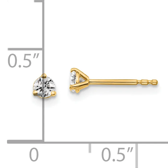 Earrings Goldia 14k Yellow Gold 15 ctw Lab Grown Diamond VSSI G Round 3 Prong Heavy Wt Stud Earrings