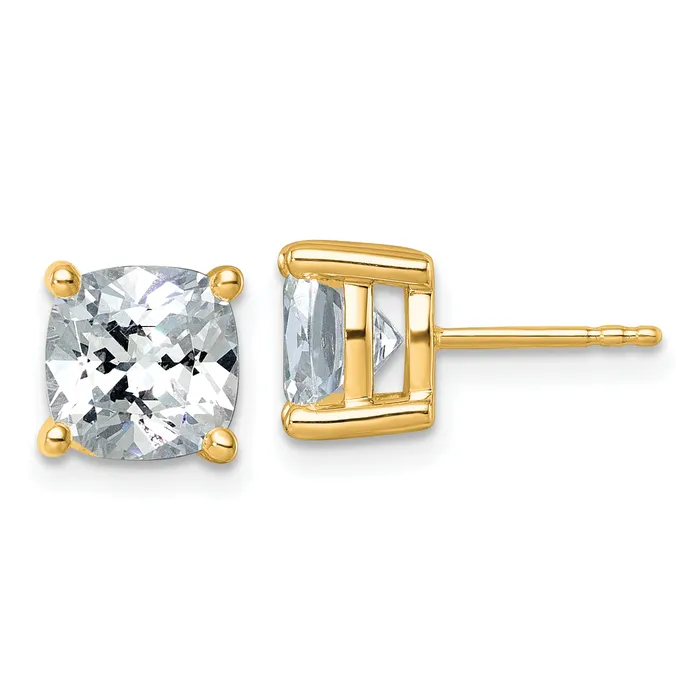 Earrings Goldia 14k Yellow Gold 5 ctw Lab Grown Diamond VSSI G Cushion 4 Prong Heavy Wt Stud Earrings Earrings Goldia 14k Yellow Gold 5 ctw Lab Grown Diamond VSSI G Cushion 4 Prong Heavy Wt Stud Earrings