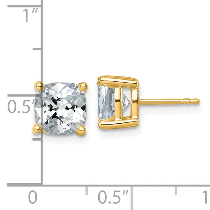 Earrings Goldia 14k Yellow Gold 5 ctw Lab Grown Diamond VSSI G Cushion 4 Prong Heavy Wt Stud Earrings