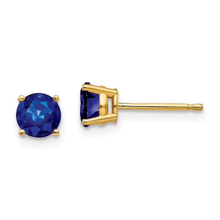 Earrings Goldia 14k Yellow Gold 5mm Sapphire Earrings