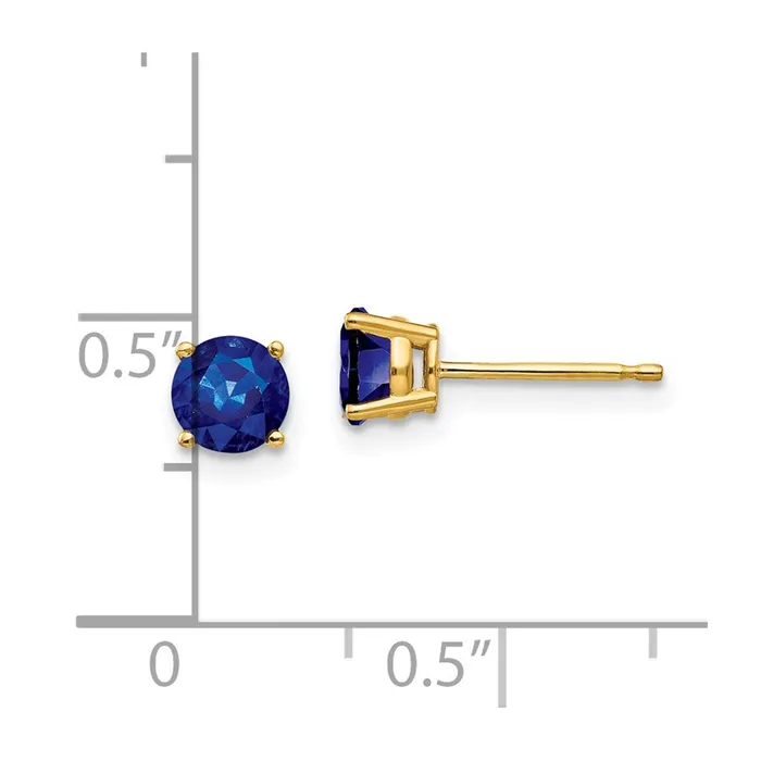 Earrings Goldia 14k Yellow Gold 5mm Sapphire Earrings