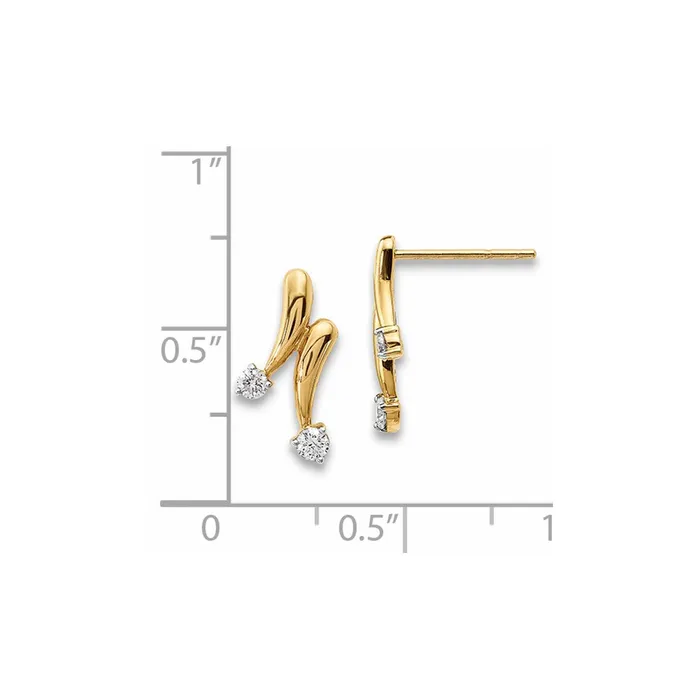 Earrings Goldia 14k Yellow Gold Real Diamond Earrings