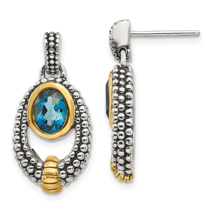 Earrings Goldia Shey Couture Sterling Silver Goldtone Flash Goldplated Antiqued Oval Bezel London Blue Topaz Post Dangle Earrings Earrings Goldia Shey Couture Sterling Silver Goldtone Flash Goldplated Antiqued Oval Bezel London Blue Topaz Post Dangle Earrings