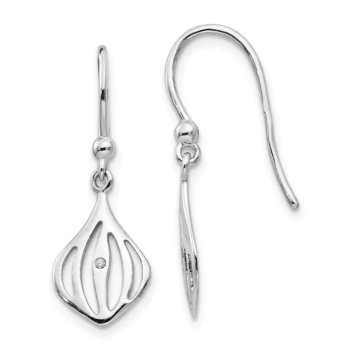 Earrings Goldia SS White Ice 01 ct Diamond Shepherd Hook Earrings