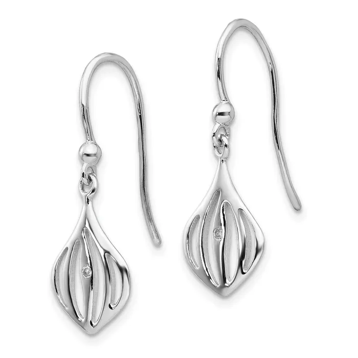 Earrings Goldia SS White Ice 01 ct Diamond Shepherd Hook Earrings