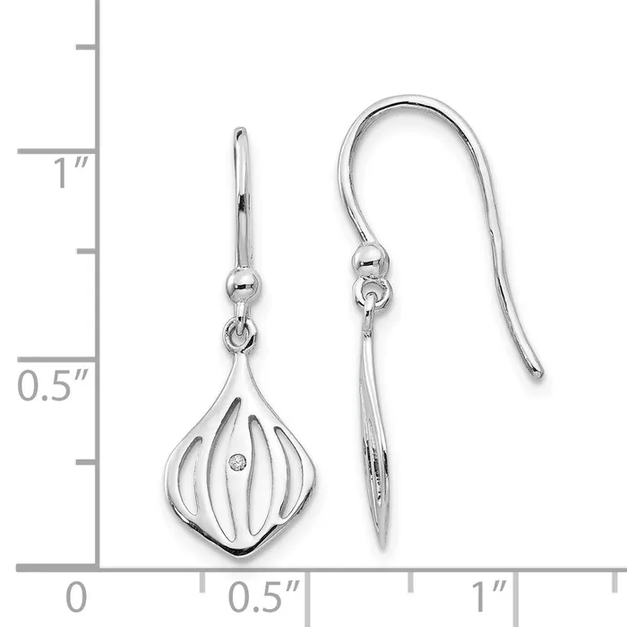 Earrings Goldia SS White Ice 01 ct Diamond Shepherd Hook Earrings