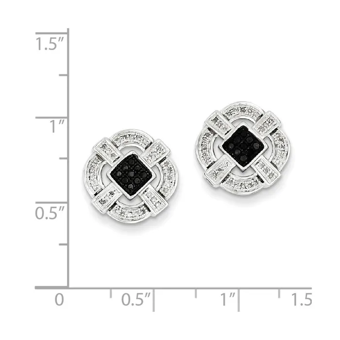 Earrings Goldia Sterling Silver Black u0026 White Diamond Earrings