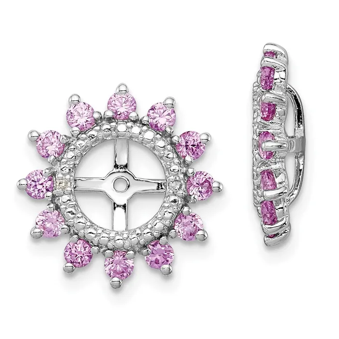 Earrings Goldia Sterling Silver Rhodium Diamond u0026 Created Pink Sapphire Earring Jacket Earrings Goldia Sterling Silver Rhodium Diamond u0026 Created Pink Sapphire Earring Jacket